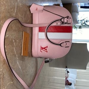 Louis Vuitton pink and red mini alma BB